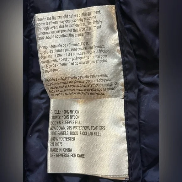Michael Kors Packable Down Fill Dark Blue Puffer Coat Long Winter Jacket Size XS - Picture 14 of 16